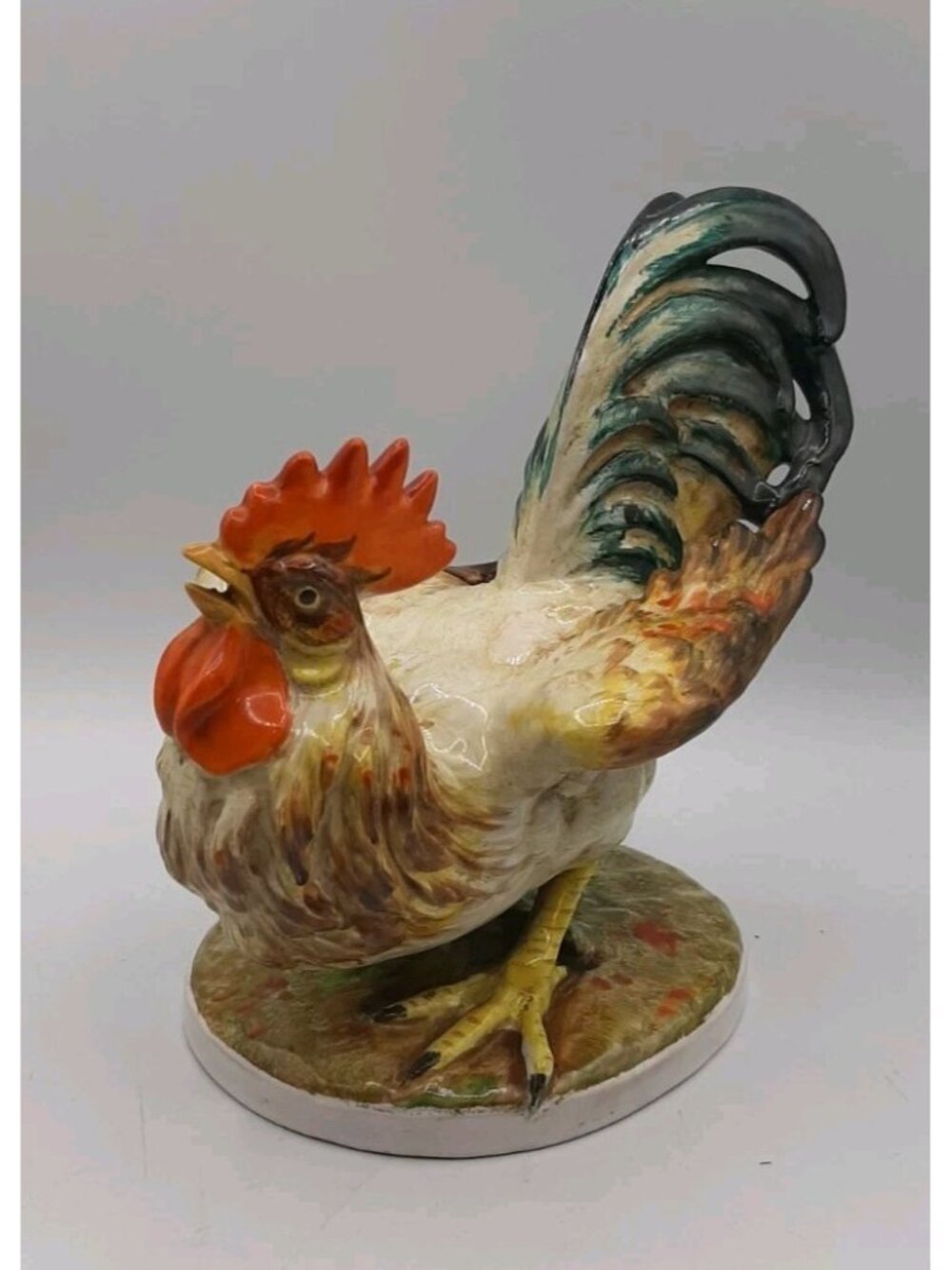 Vintage Ceramic Rooster The Italian Pottery Maker Ugo Zaccagnini Hand Painted